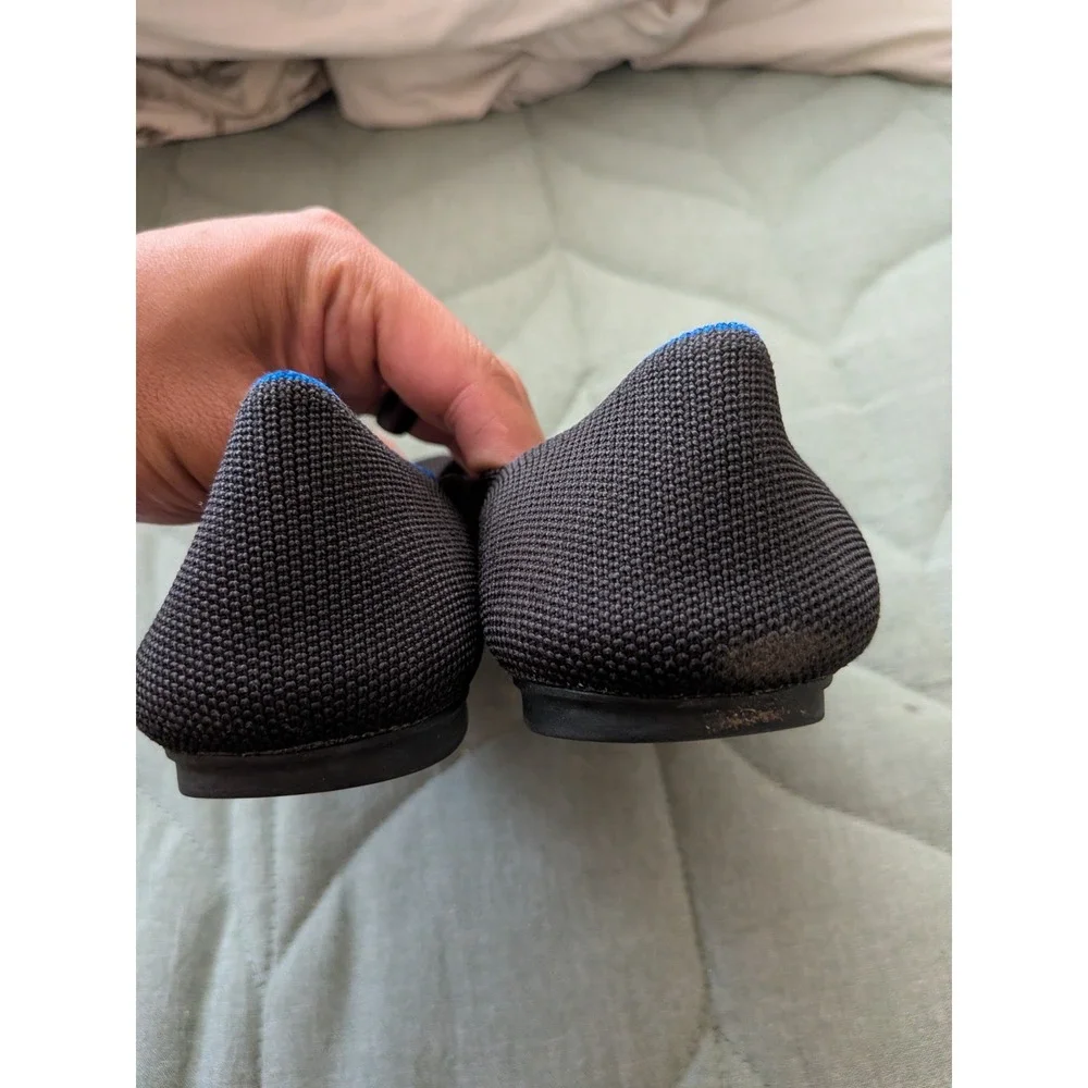 Rothy's The Point Ballet Slip-on Flats Shoes Black Womens Size 7.5